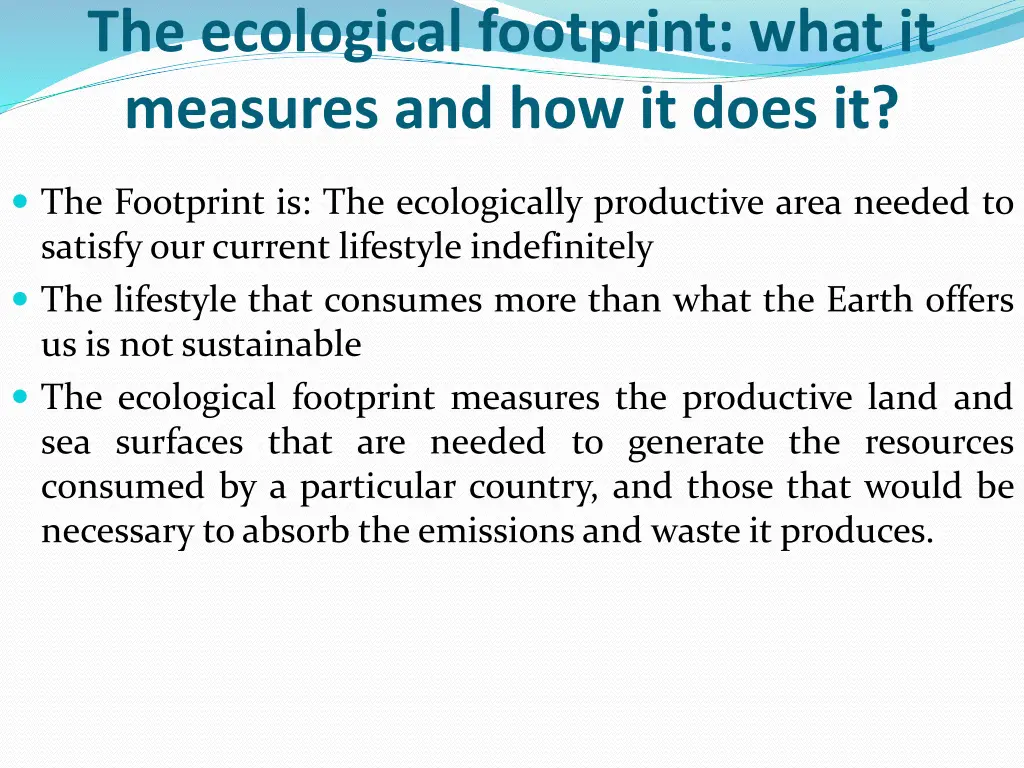 the ecological footprint what it measures