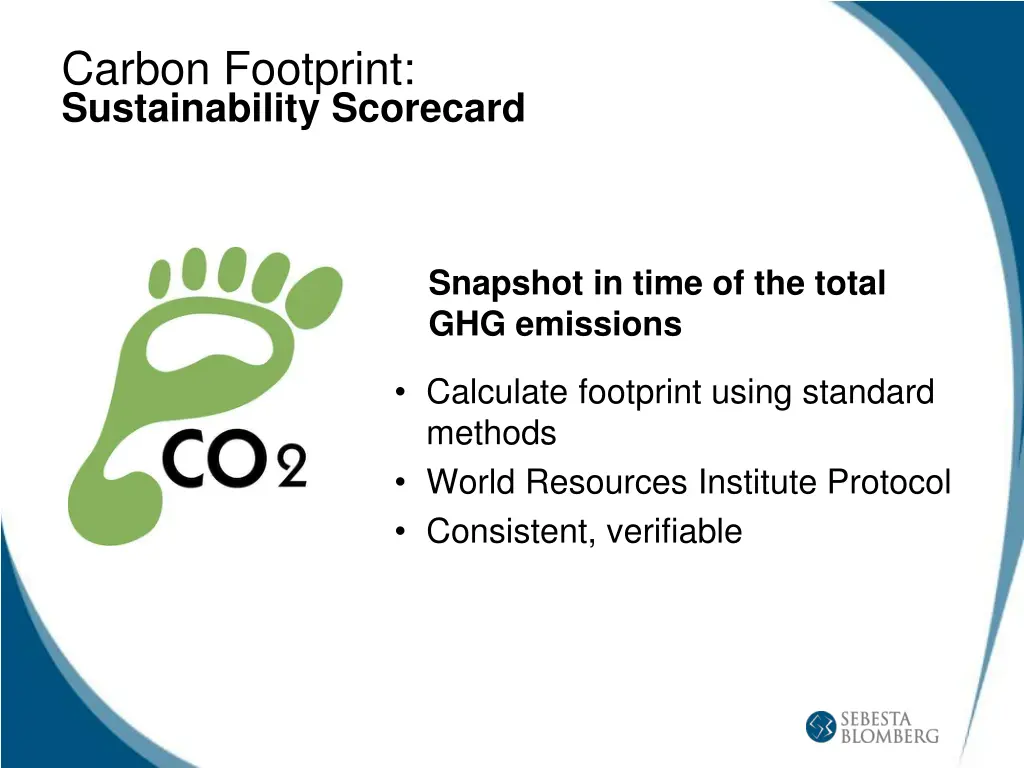 carbon footprint sustainability scorecard