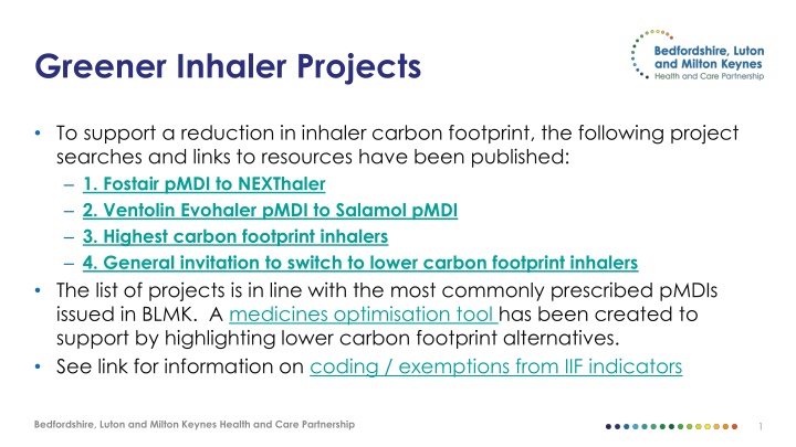 greener inhaler projects