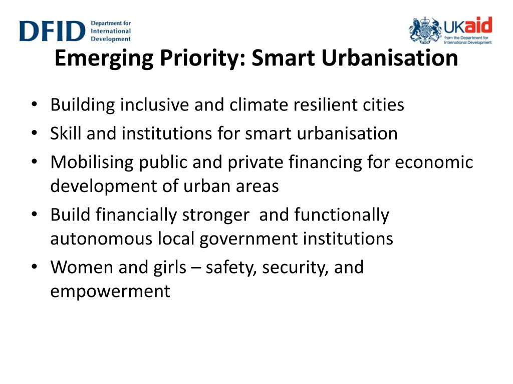 emerging priority smart urbanisation