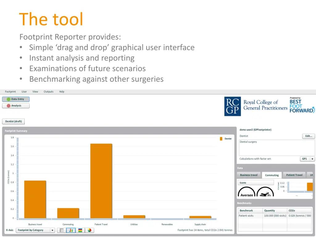 the tool footprint reporter provides simple drag