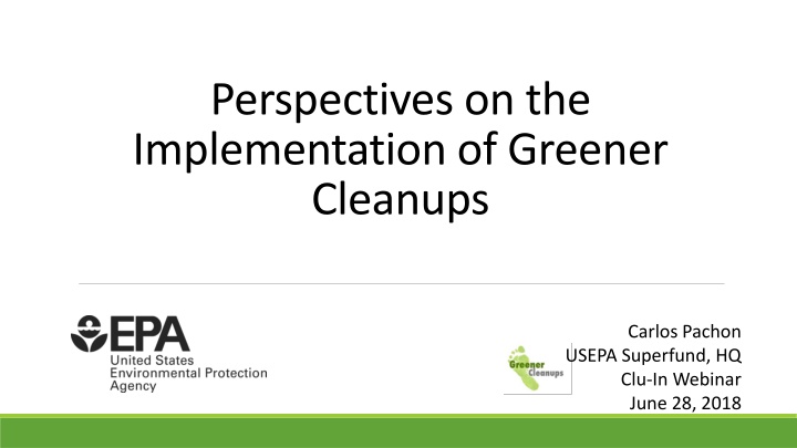 perspectives on the implementation of greener