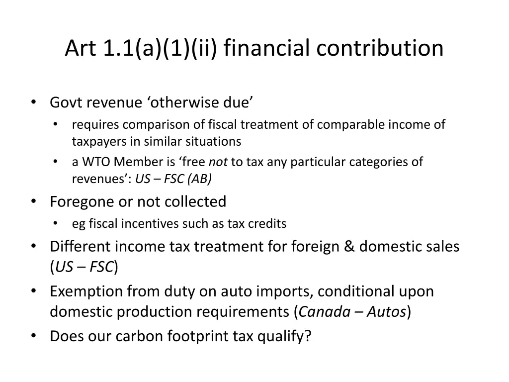 art 1 1 a 1 ii financial contribution