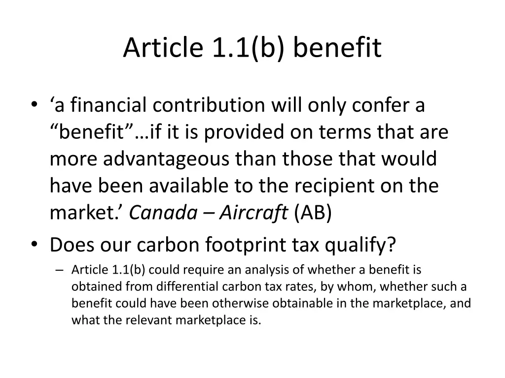 article 1 1 b benefit 1