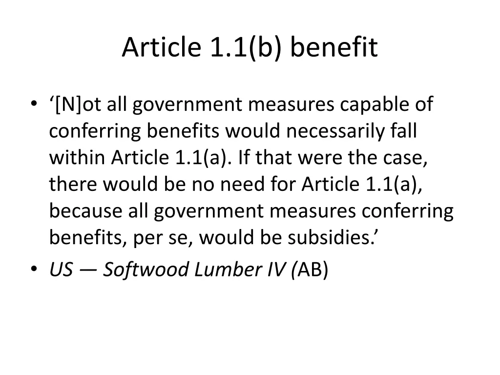 article 1 1 b benefit