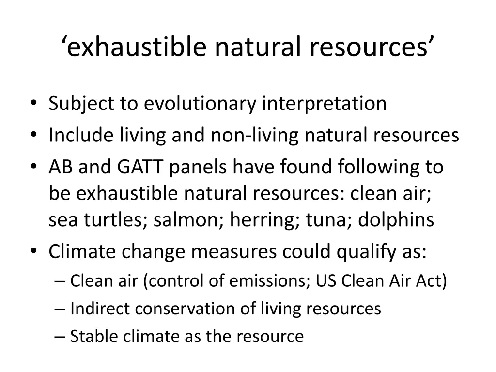 exhaustible natural resources