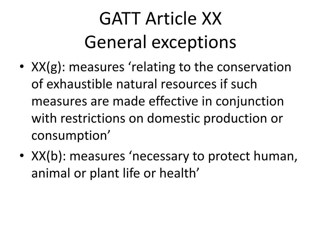 gatt article xx general exceptions xx g measures