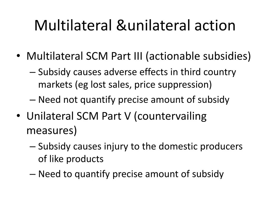 multilateral unilateral action