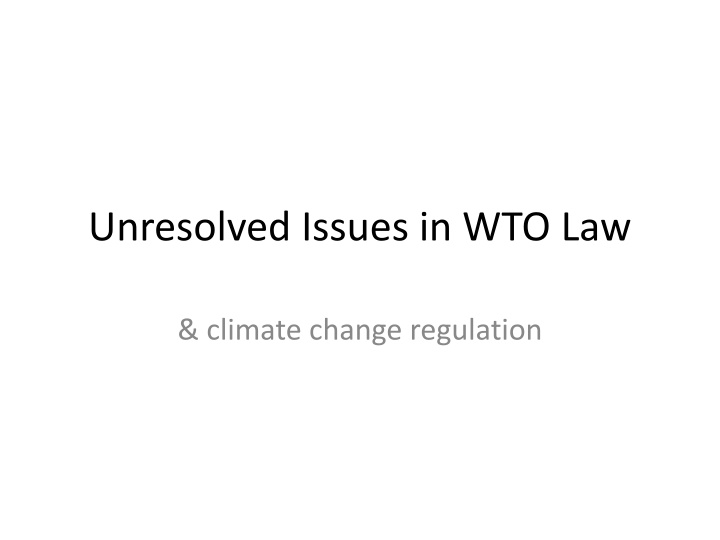 unresolved issues in wto law