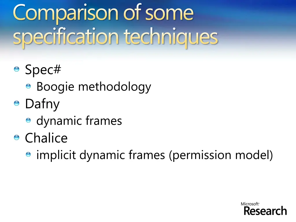 comparison of some specification techniques