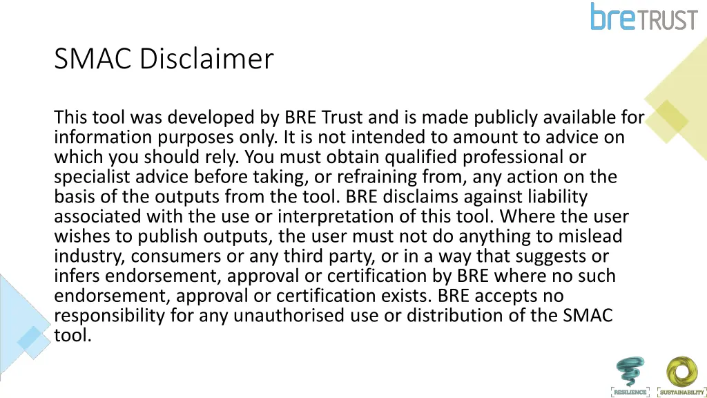 smac disclaimer