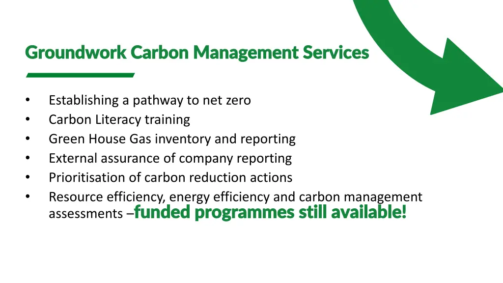 groundwork carbon management services groundwork