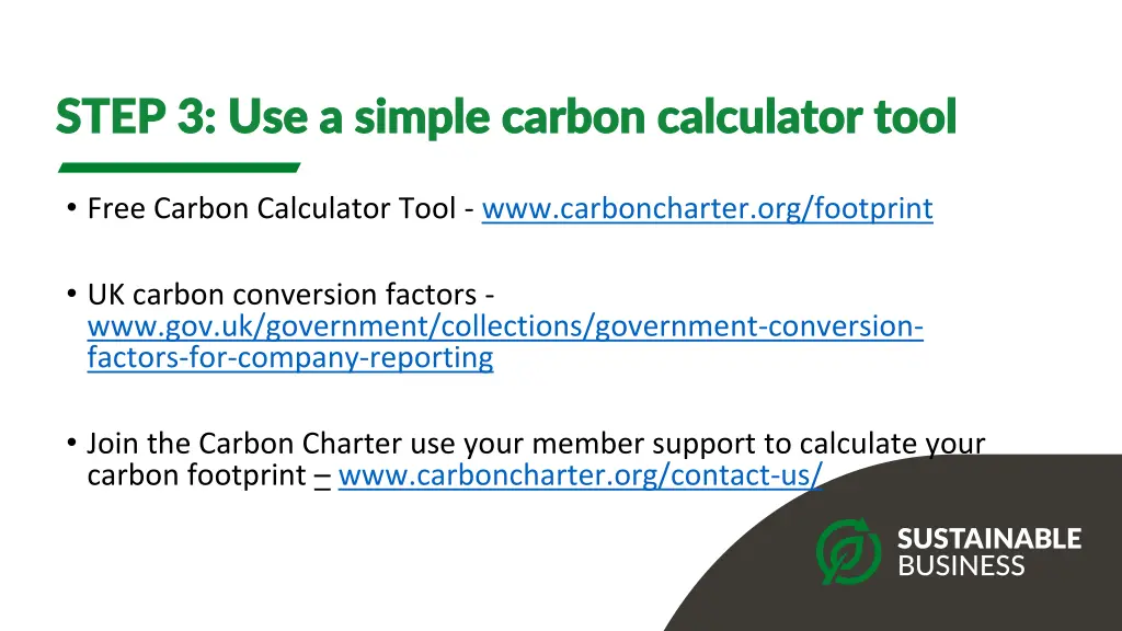 step 3 use a simple carbon calculator tool step