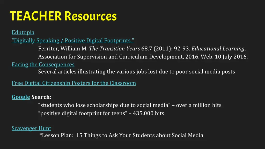 teacher resources