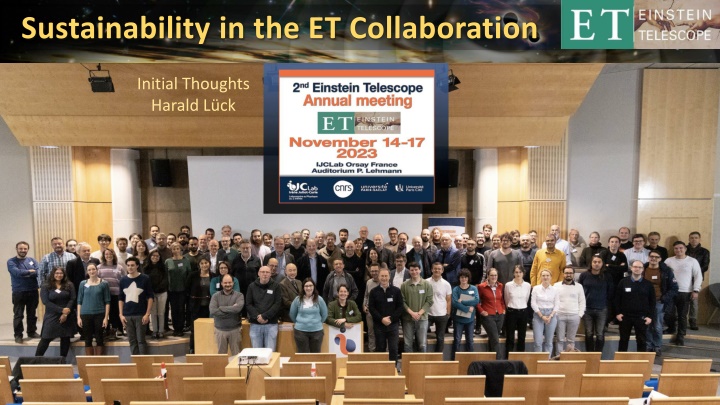 sustainability in the et collaboration