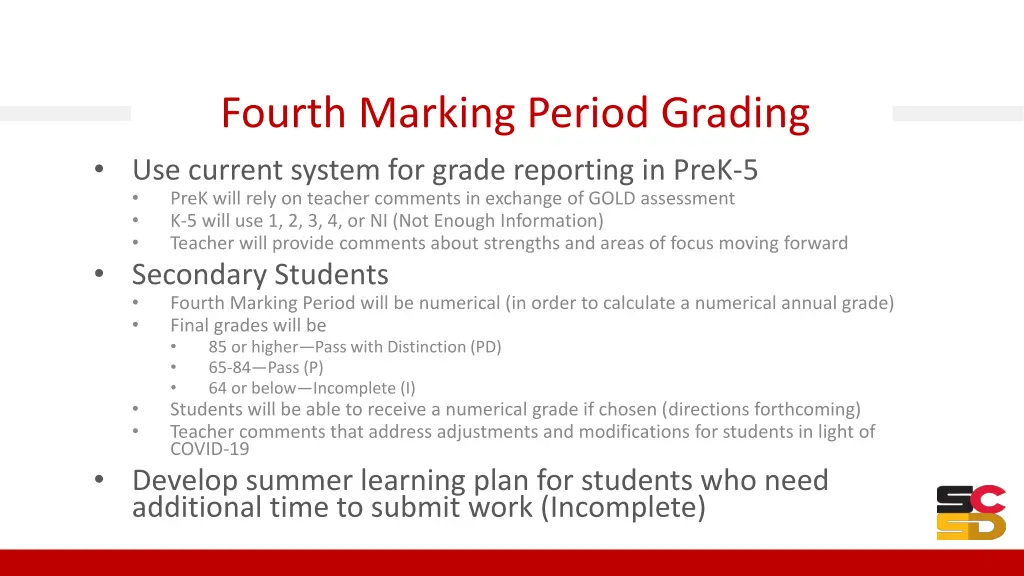 fourth marking period grading