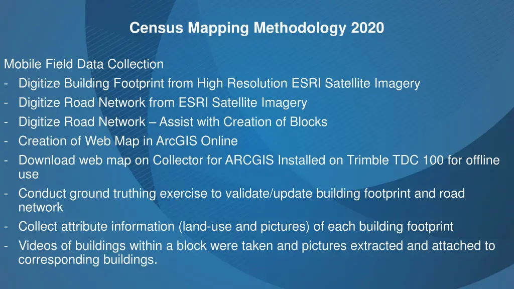 census mapping methodology 2020