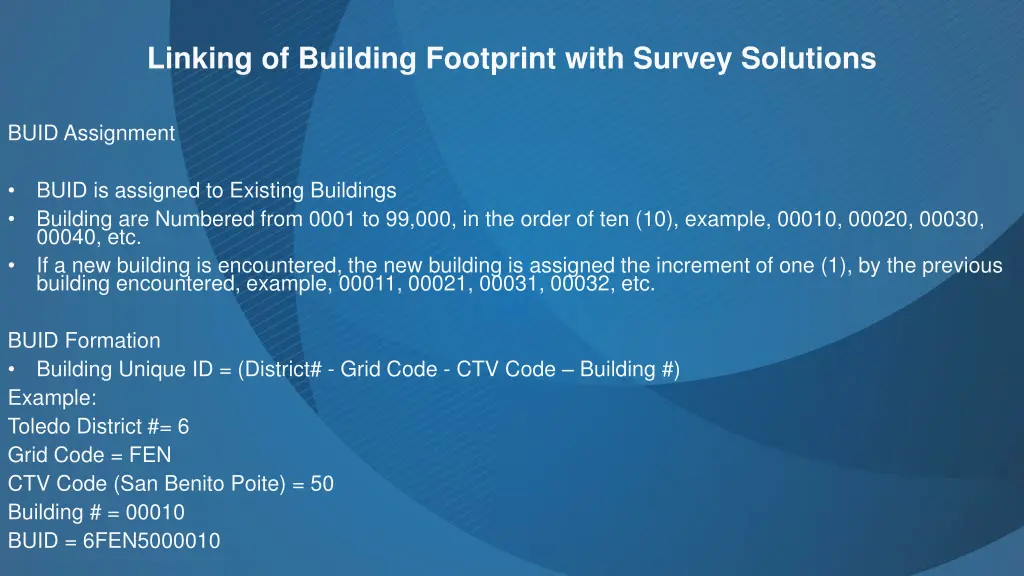 linking of building footprint with survey 2