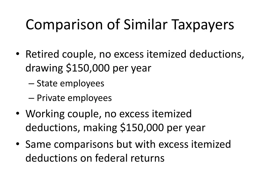 comparison of similar taxpayers 2