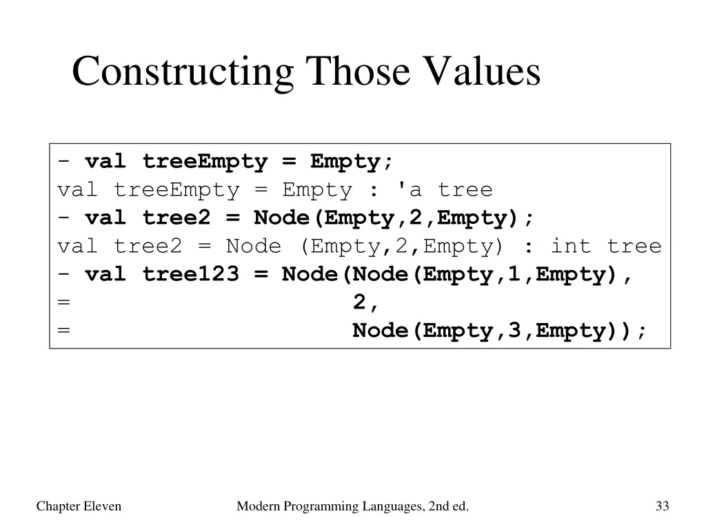 constructing those values 1