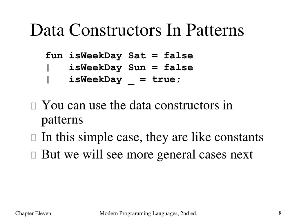 data constructors in patterns