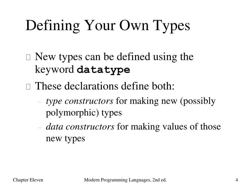 defining your own types