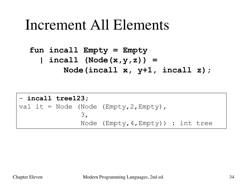 increment all elements