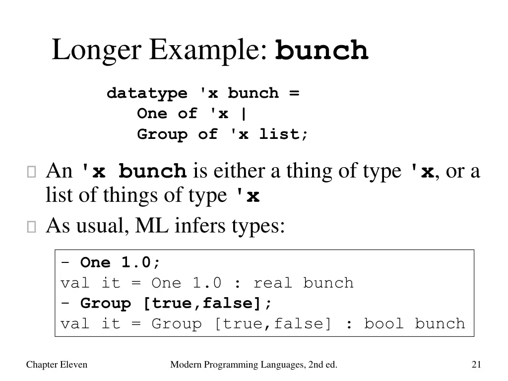 longer example bunch