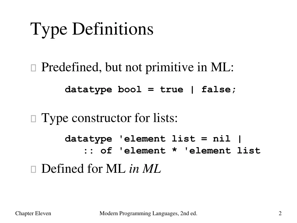 type definitions