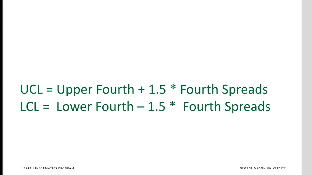 ucl upper fourth 1 5 fourth spreads lcl lower