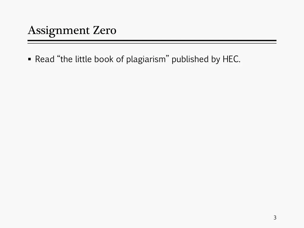 assignment zero