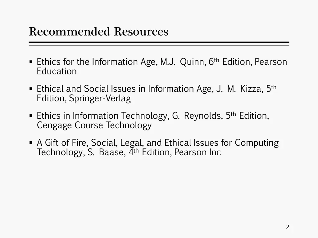 recommended resources