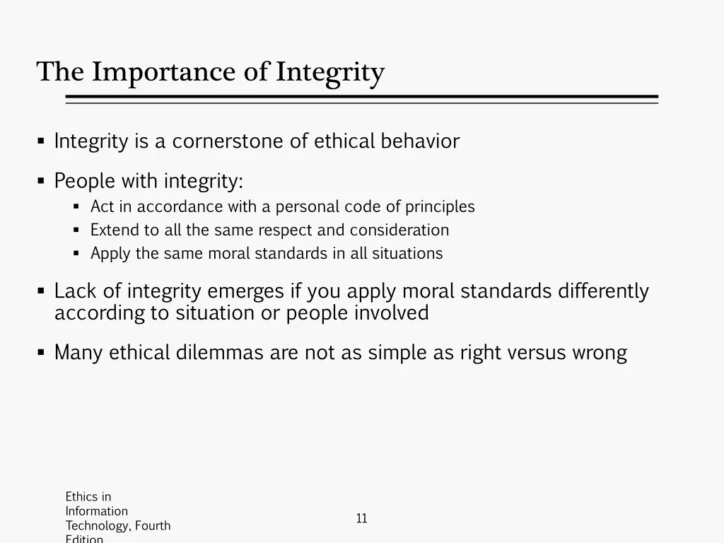 the importance of integrity