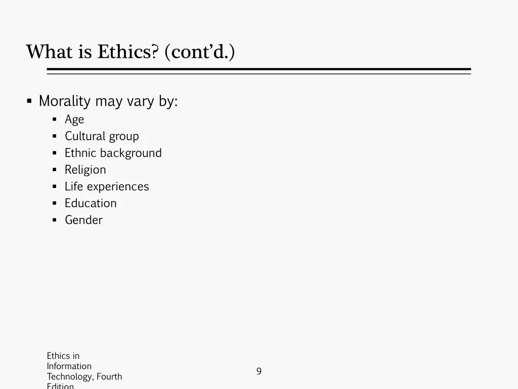 what is ethics cont d