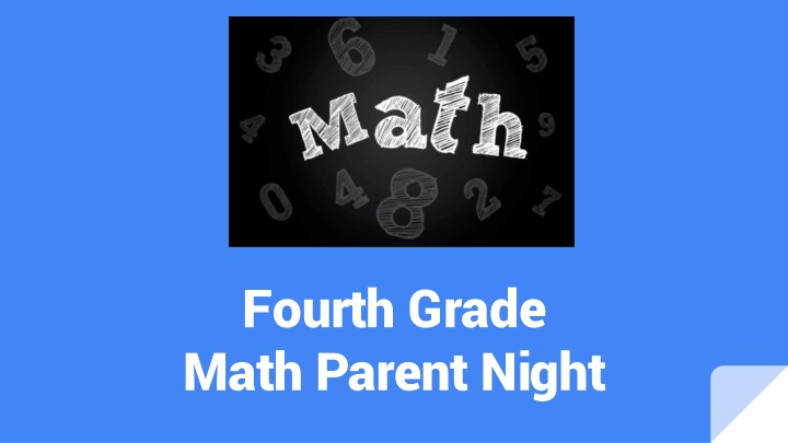 fourth grade math parent night