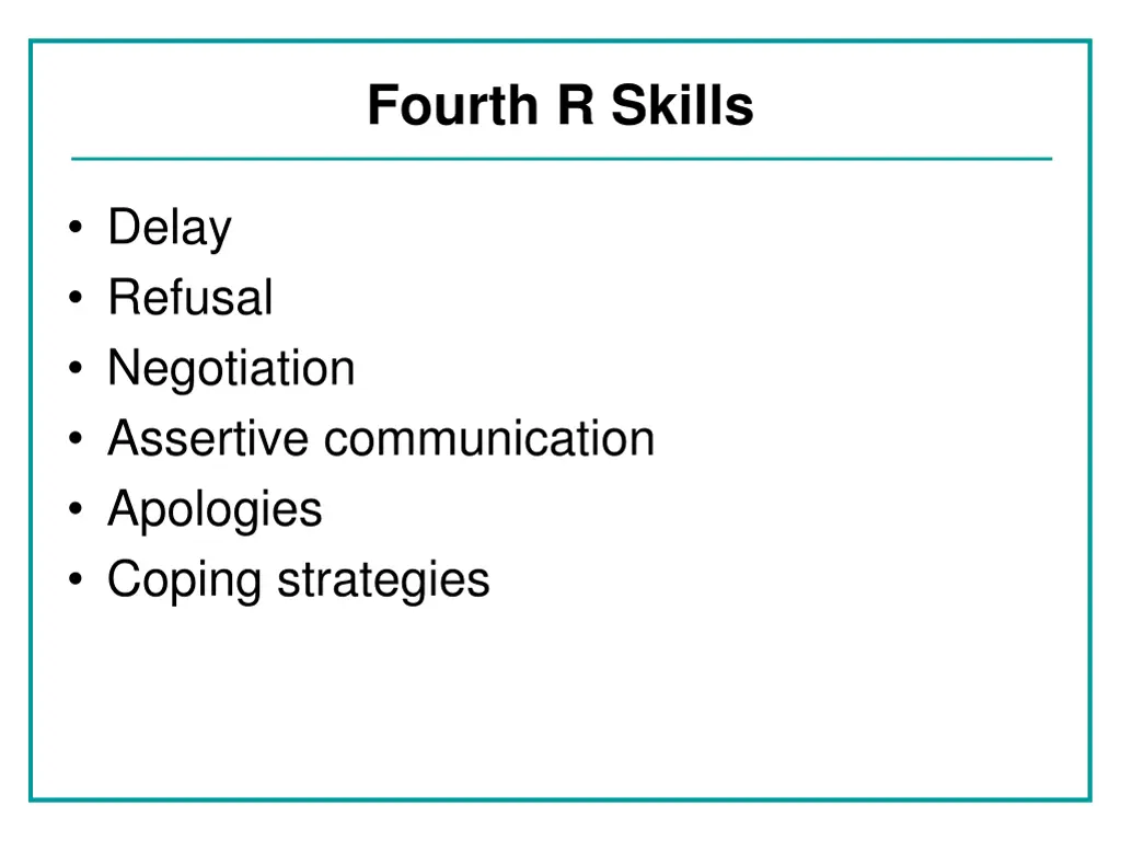 fourth r skills