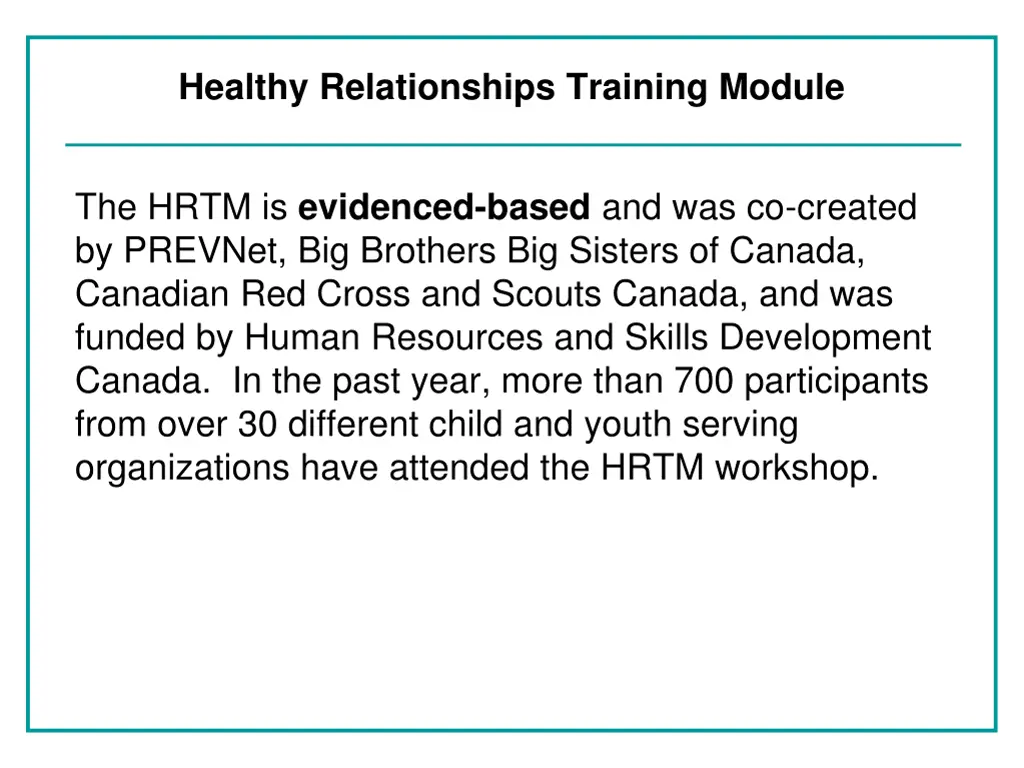 healthy relationships training module 2