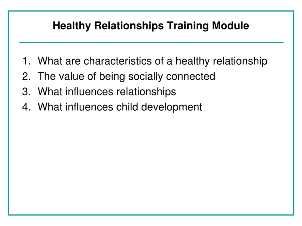 healthy relationships training module 3