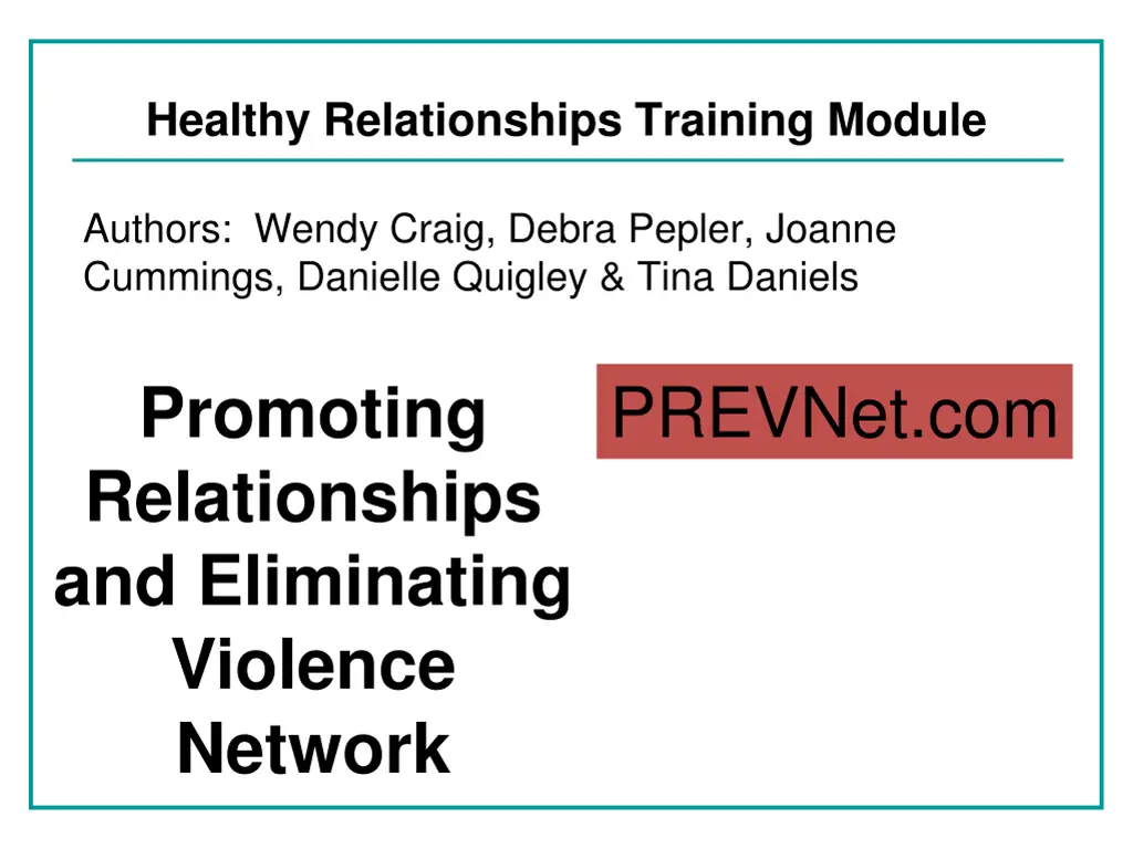 healthy relationships training module