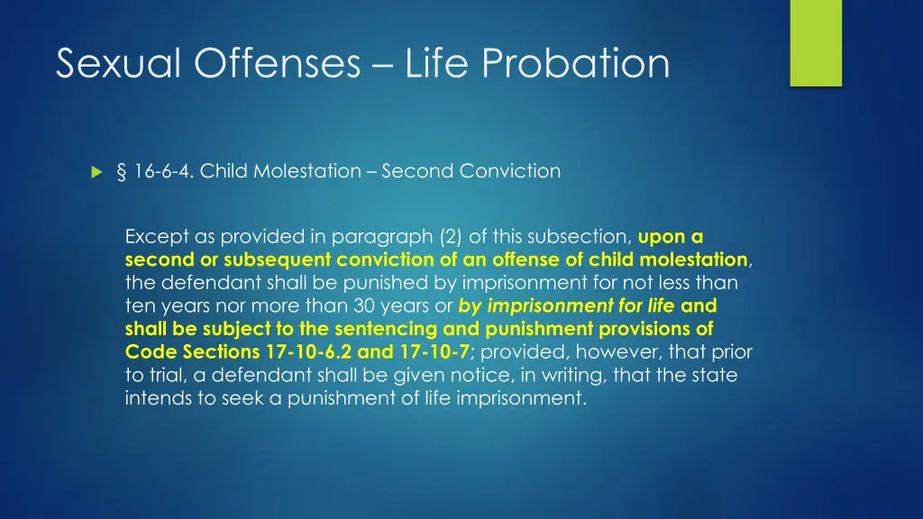 sexual offenses life probation 2