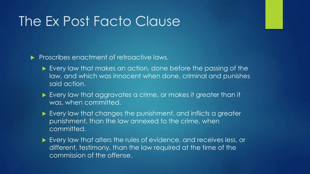 the ex post facto clause