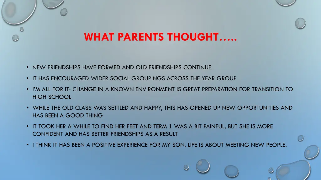 what parents thought