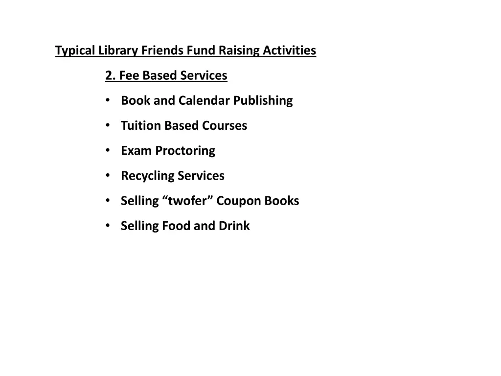 typical library friends fund raising activities 1