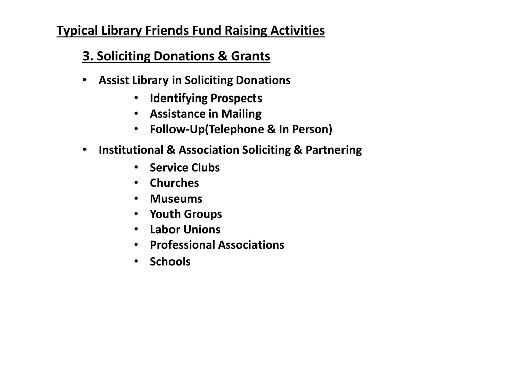 typical library friends fund raising activities 2