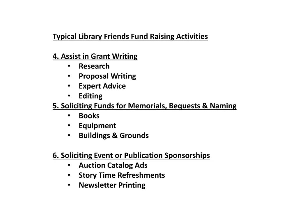 typical library friends fund raising activities 3