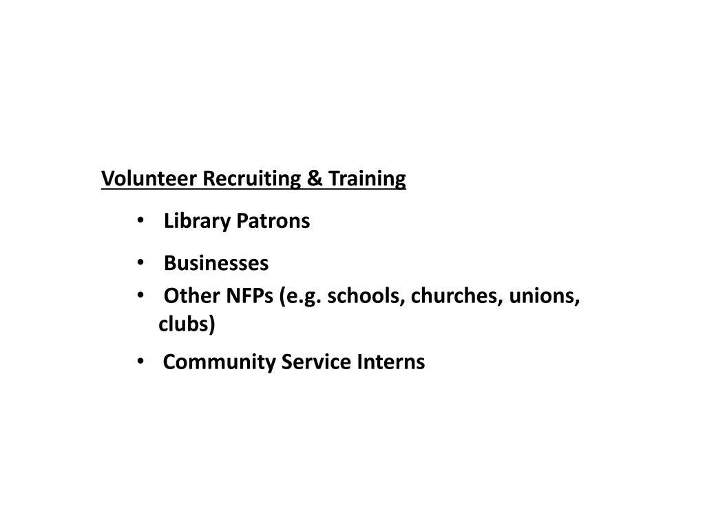 volunteer recruiting training