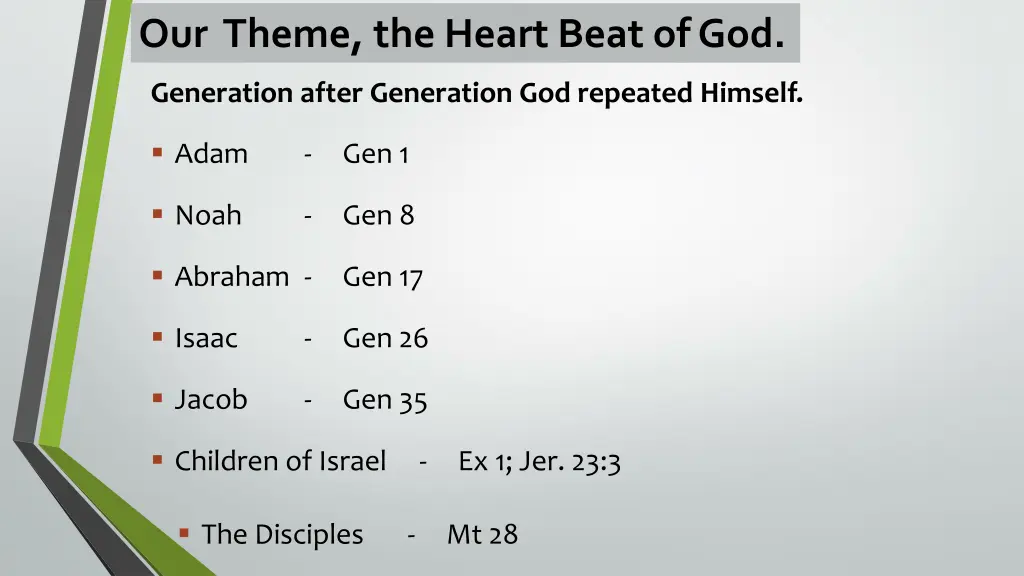 our theme the heart beat of god