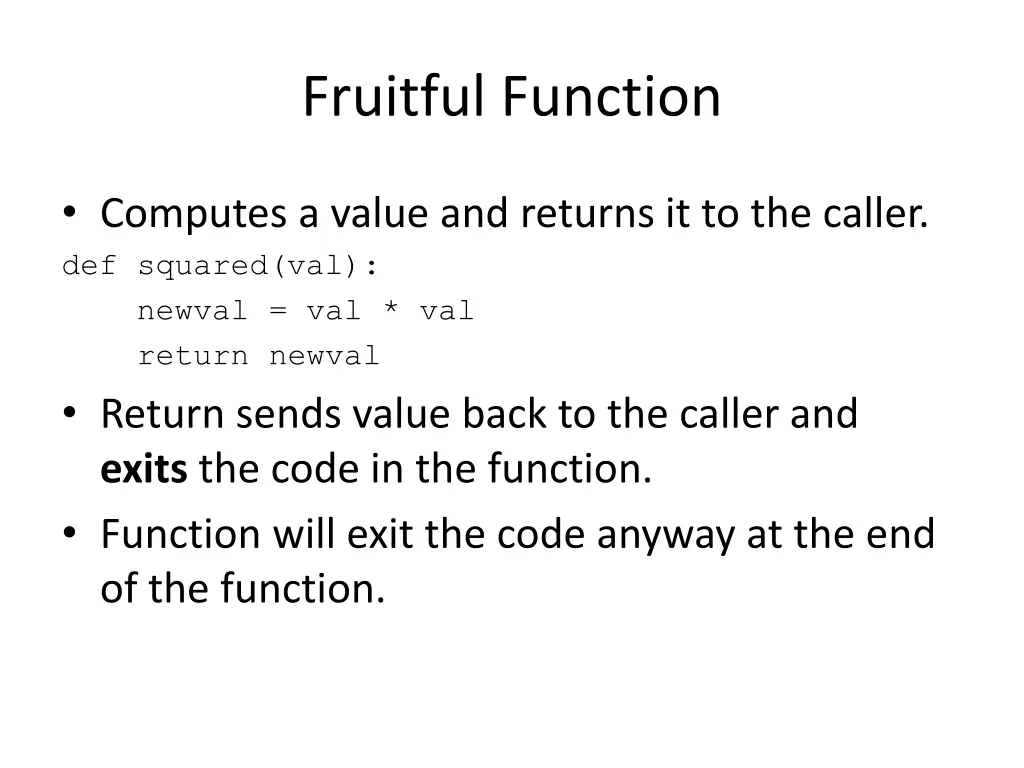 fruitful function