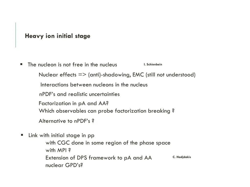 heavy ion initial stage