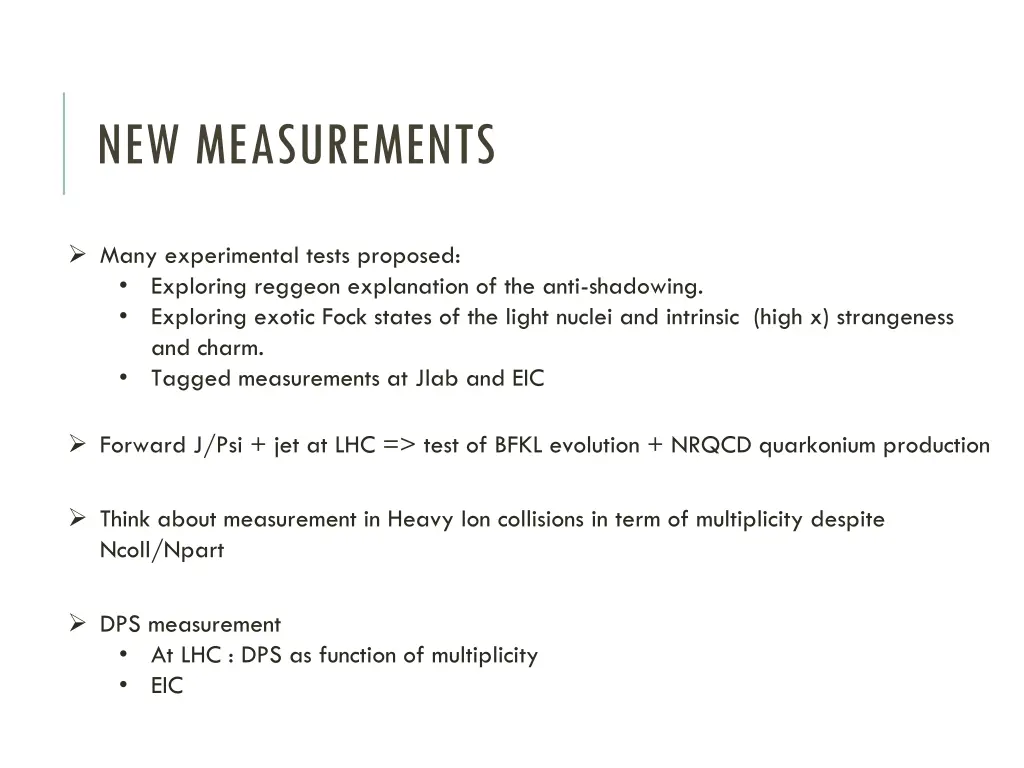 new measurements